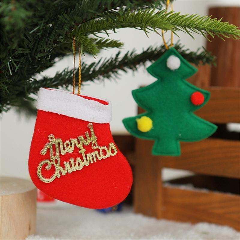 30 Pcs Plush Doll Socks Christmas Tree Pendants Christmas Tree Decorations Ornaments Set Lovely Santa Hanging Ornaments