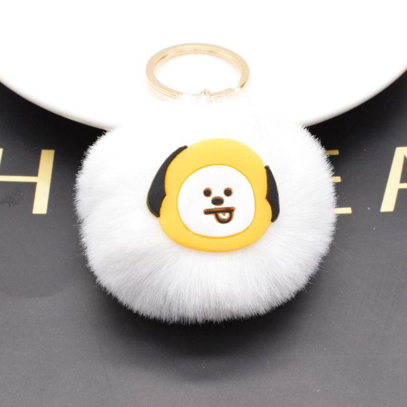 Bts Palla di Pelo Portachiavi Kpop Bts Bangtan Boys Jimin Jin Jk Jhope Ciondolo Regalo per Fan