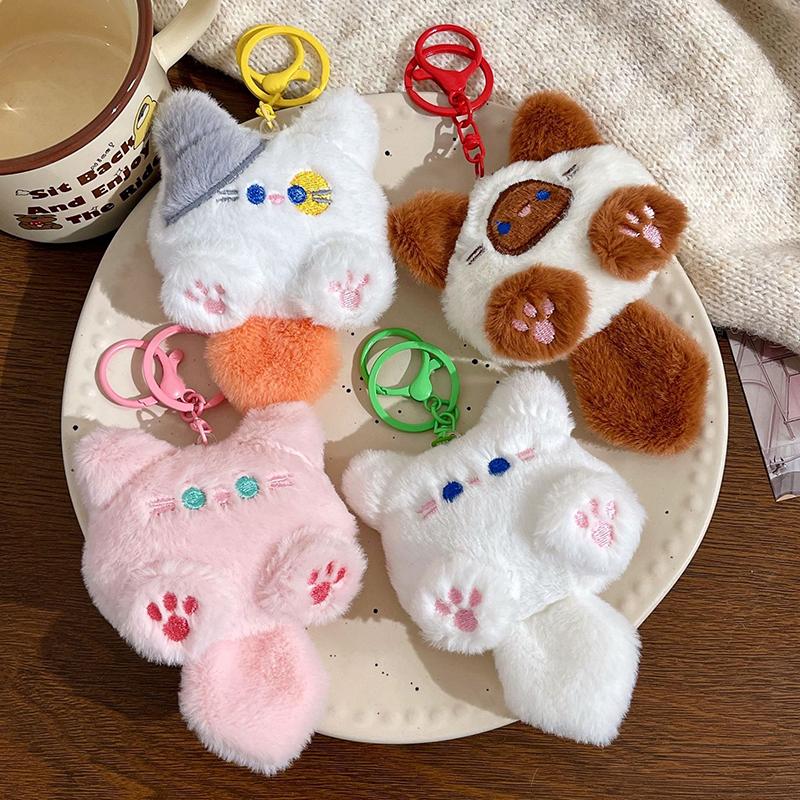 Niedlicher Plüsch-Katzen-Puppenanhänger für Mädchen, Rucksack, Puppenanhänger, Paartasche, Schlüsselanhänger, dekoratives Geschenk