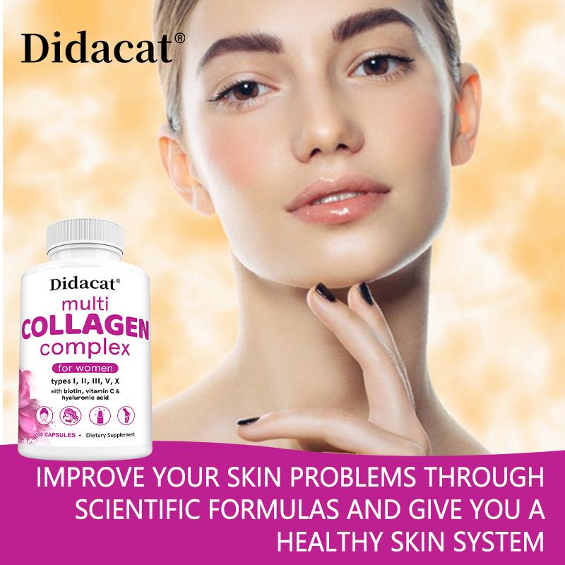 Multi Collagen Complex for Women with Biotin & Vitamin C, 120 Capsules Skin and Hair Supplement
