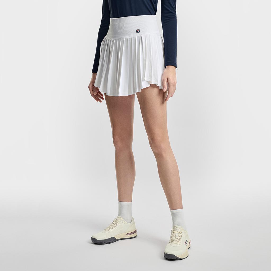 Fila Tennis Fashion Minimalist Classic Sports Training Versatile Comfortable Pleated Tennis Skirt Women skirts Jade-White A11W613302FWT