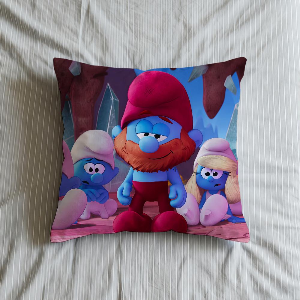 Cushion 2025 Cover Soft Case Cartoon Sofa Living Room Home Movie Comfortable Office Decor S-SmurffS-ES Protective Pillow