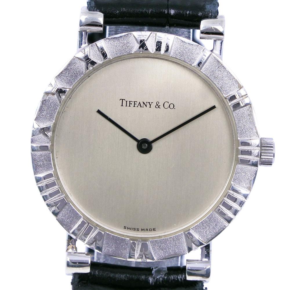 

TIFFANY&Co. Atlas Watches M0640 Silver/black SilverDial Silver925/Stainless Steel/leather Quartz Analog display mens Used