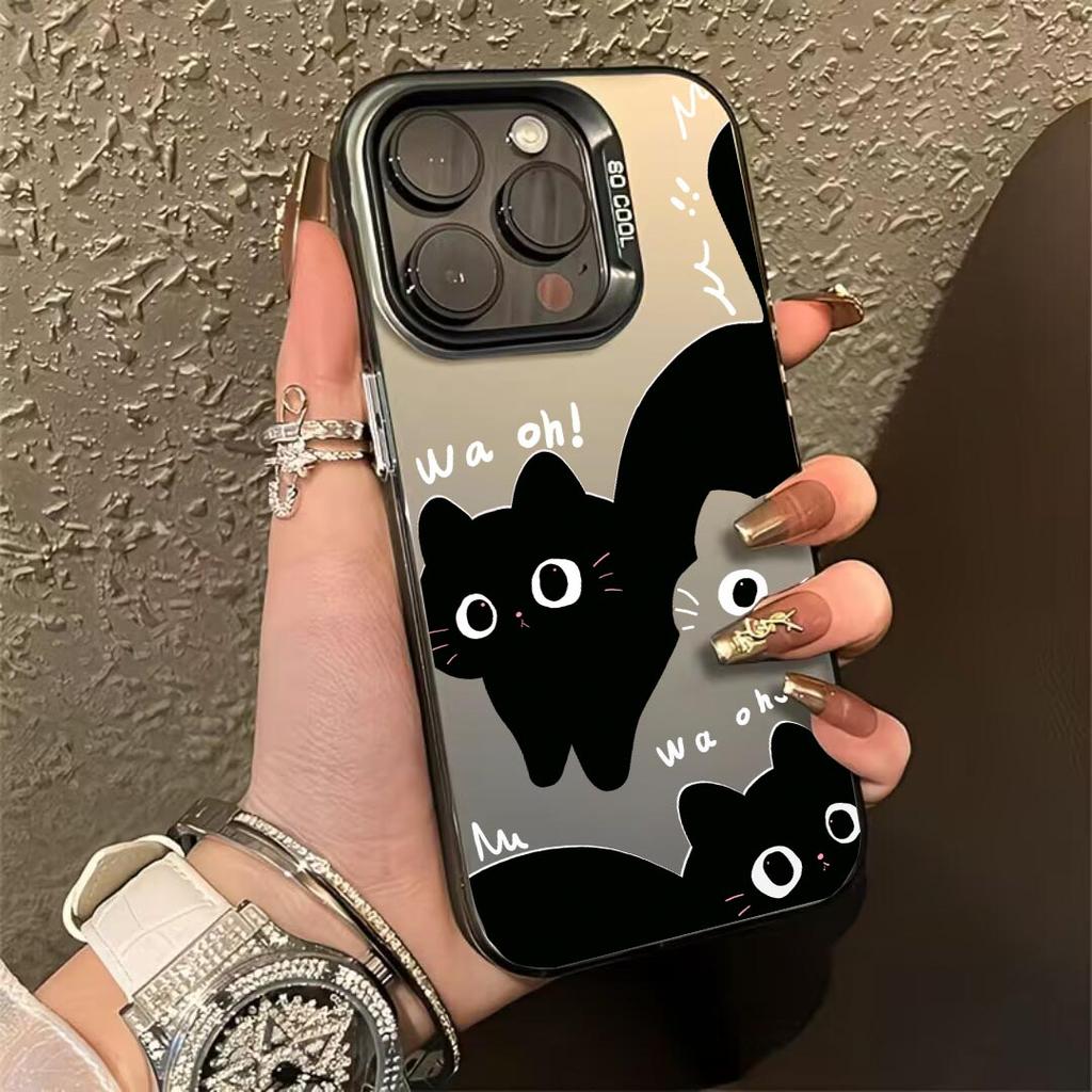 Pink Cute Cat IMD Case For Samsung Galaxy S25 S23 S22 S26 Ultra S24 Plus S24 FE A17 A07 A56 A36 A55 A35 Plastic Laser Matte Coo