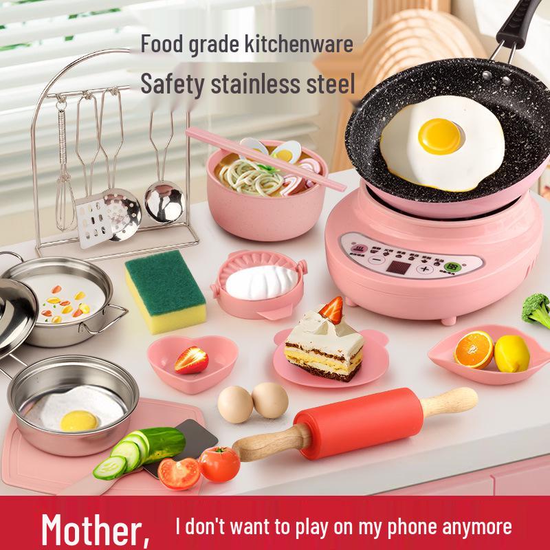 Kids' Mini Kitchen Playset: Real Cooking, Stir-fry, Girl & Boy Birthday Gift