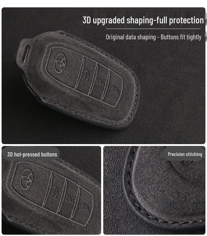 Suede Key Case for Toyota: Fits Corolla, Camry, Levin, Avalon, Highlander, CHR