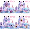 4Pcs/set Anime K-Pop Printed Backpack Handbag Pencil Case with 750Ml Water Bottler for Teenager Boy Girl Schoolbag Large Capacity Waterproof Bookbag