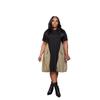 TW667 Summer Plus Size Women's Patchwork Dress - European & American Style, Loose Mid-Length
