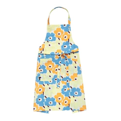 

Marimekko Japan-exclusive Mini Unikko Apron, multicolored, sky blue and light yellow