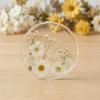 Round Floral Print Coasters Transparent Cup Mat Durable Insulation Pad  Tea Table