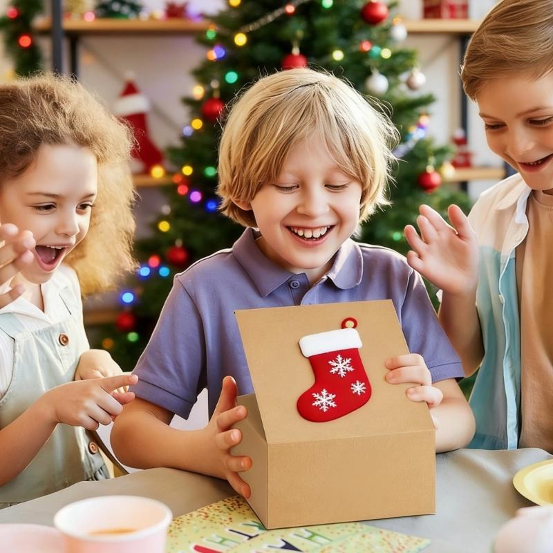 30Pcs Handmade Packaging Box Foldable Paper Gift Boxes Includes Thank You Card Wrapping Popes for Birthday Celebration