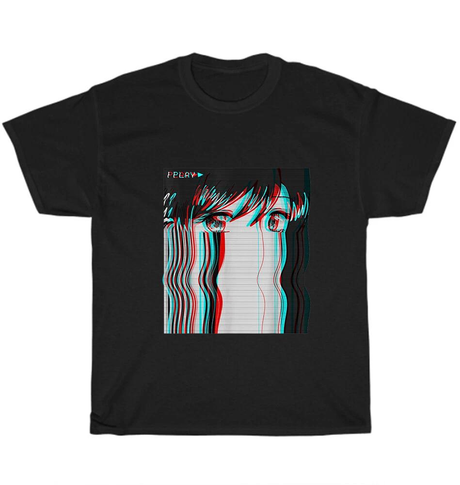 Vaporwave Эстетика Грустная Аниме Девушка Ретро Eboy Egirl Стиль Харадзюку Футболка Подарок XXXXL