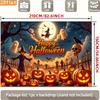 2D planar banner 1 piece of banner  Terrifying Farmer  Witch Ghost Pumpkin Halloween scene Background cloth