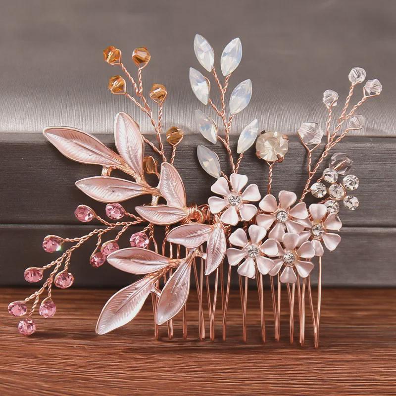 European Style Rhinestone Bead Bridal Hair Comb Accessories