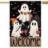 For Halloween Boo Welcome House Flag | Double Sided  Spooky Ghost Pumpkin Garden Flag for Halloween Farmhouse Holiday Yard Seasonal Outdoor Outside De