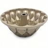 Aluminum 3D Fluted Ring Cake Mold, Round Hollow Baking Pan for Holiday Wedding Family Dessert