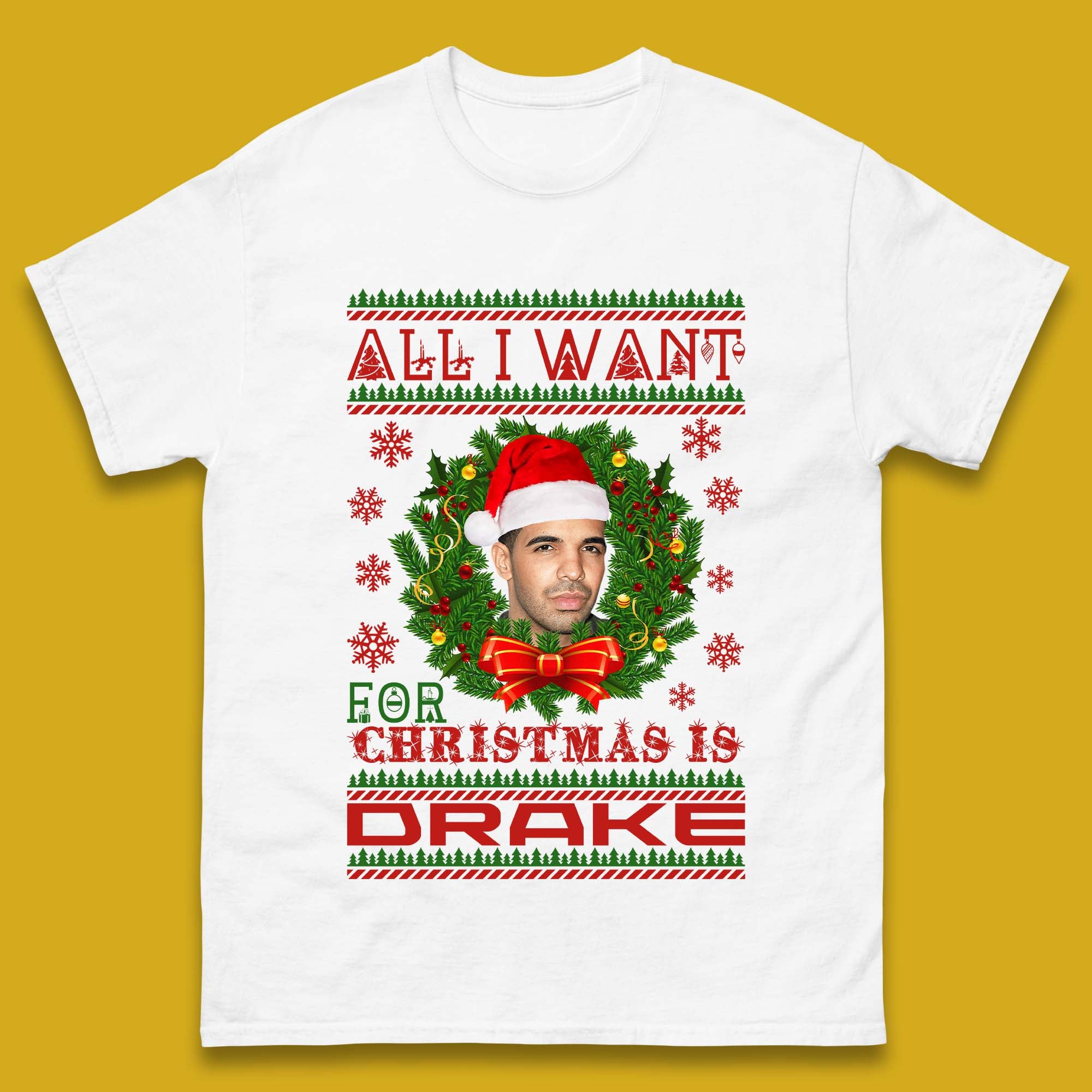 Drake Christmas Mens T-Shirt Womens Tops Tees L