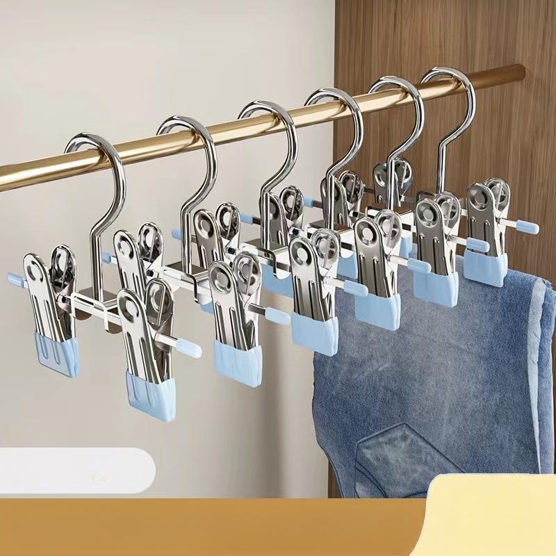 

Многофункциональная вешалка для брюк из нержавеющей стали, вешалка для одежды, экономящая место, для джинсов, юбок 1PC синий