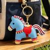 Porte-clés Pendentif Forme de Cheval de Dessin Animé Porte-clés Porte-cartes de Contrôle d'Accès en Cuir Artificiel Breloque de Sac Accessoire de Porte-clés Décoratif