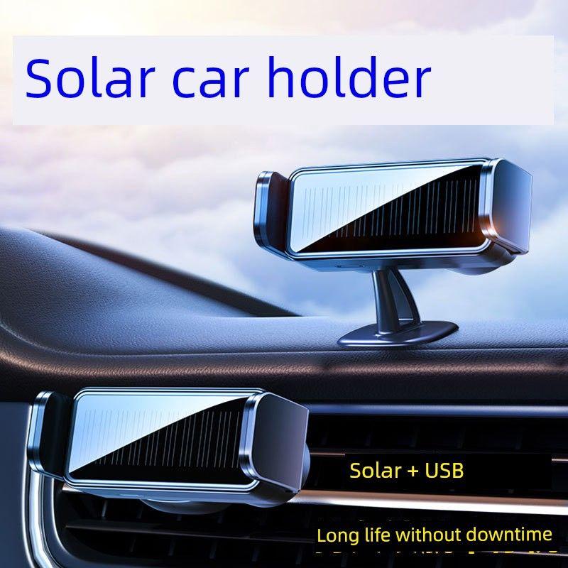 Car Phone Holder 2025 Mobile Phone Car Holder Solar Charging Black Technology Universal Electric Induction Clamping