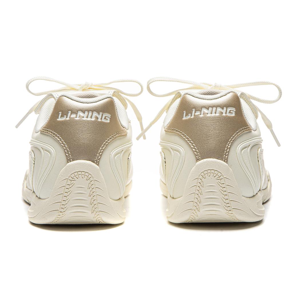 Li Ning Film Pulse Slip Resistant, Abrasion Resistant, Lightweight Low Top Casual Shoes Women's Ecru Apricot Gold AGLV136-19