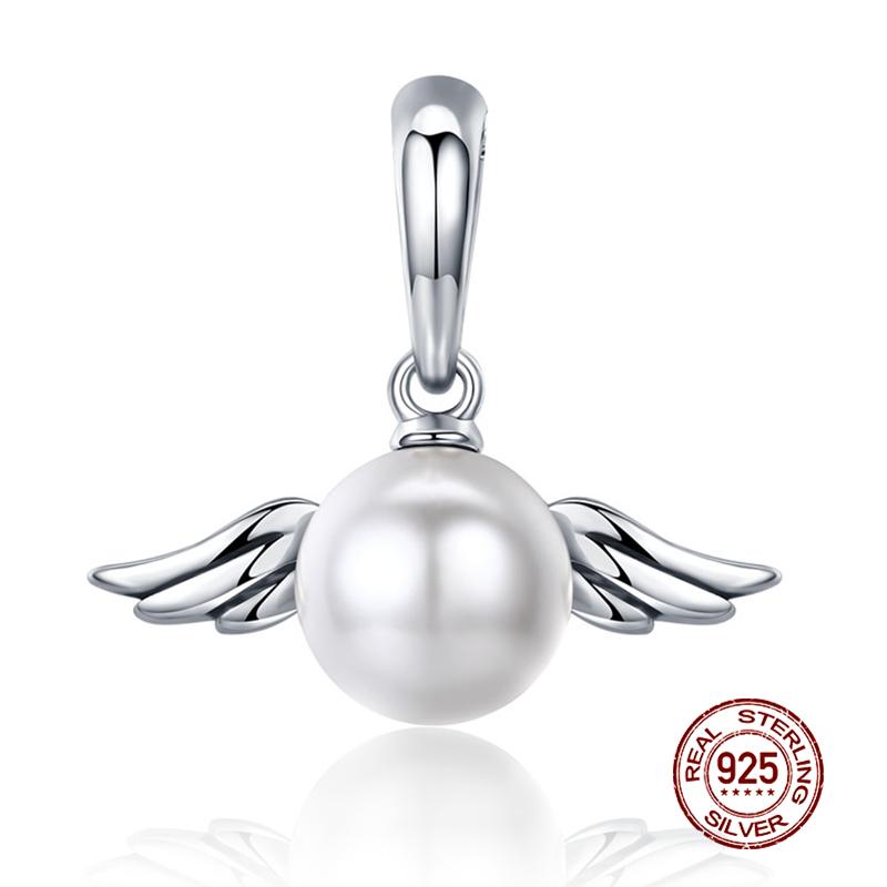 WOSTU 925 Silver Animal Cat Charm Pendant Heart Family Ladybug Bee Beads Fit Original Bracelet DIY Jewelry For Women