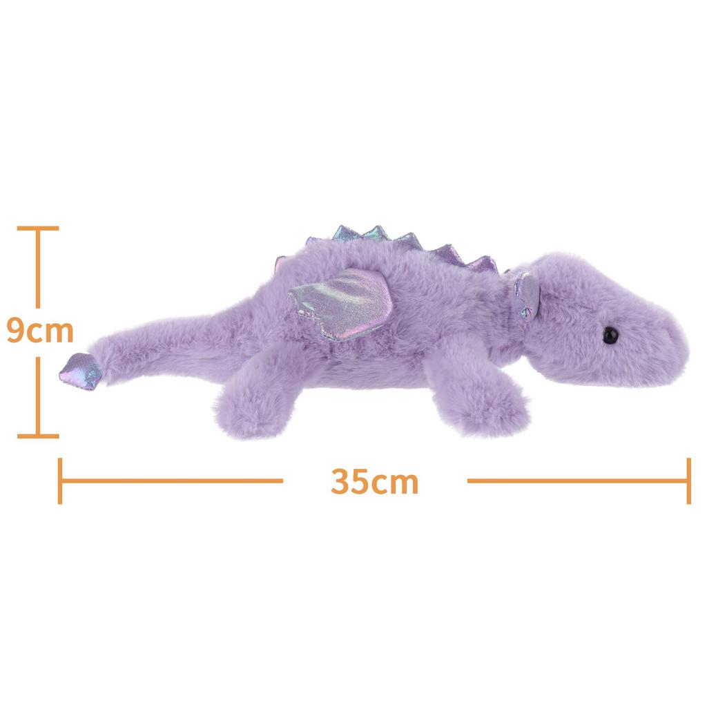 Apricot Lamb Purple Lying Dragon Plush Toy, Soft and Cute, Fluffy Purple Lying Dragon 38cm, Suitable for Boys and Girls