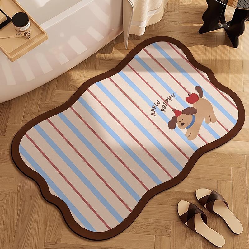 Cartoon Schattige Badkamervloermat Met Onregelmatige Vorm, Absorberend Antislip Sneldrogend Entreekleed Woondecoratie 40X60CM(1.3X2FT