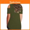 Elegant Women Cold Shoulder Loose Tops Criss Cross Short Sleeve T-shirt Blouse