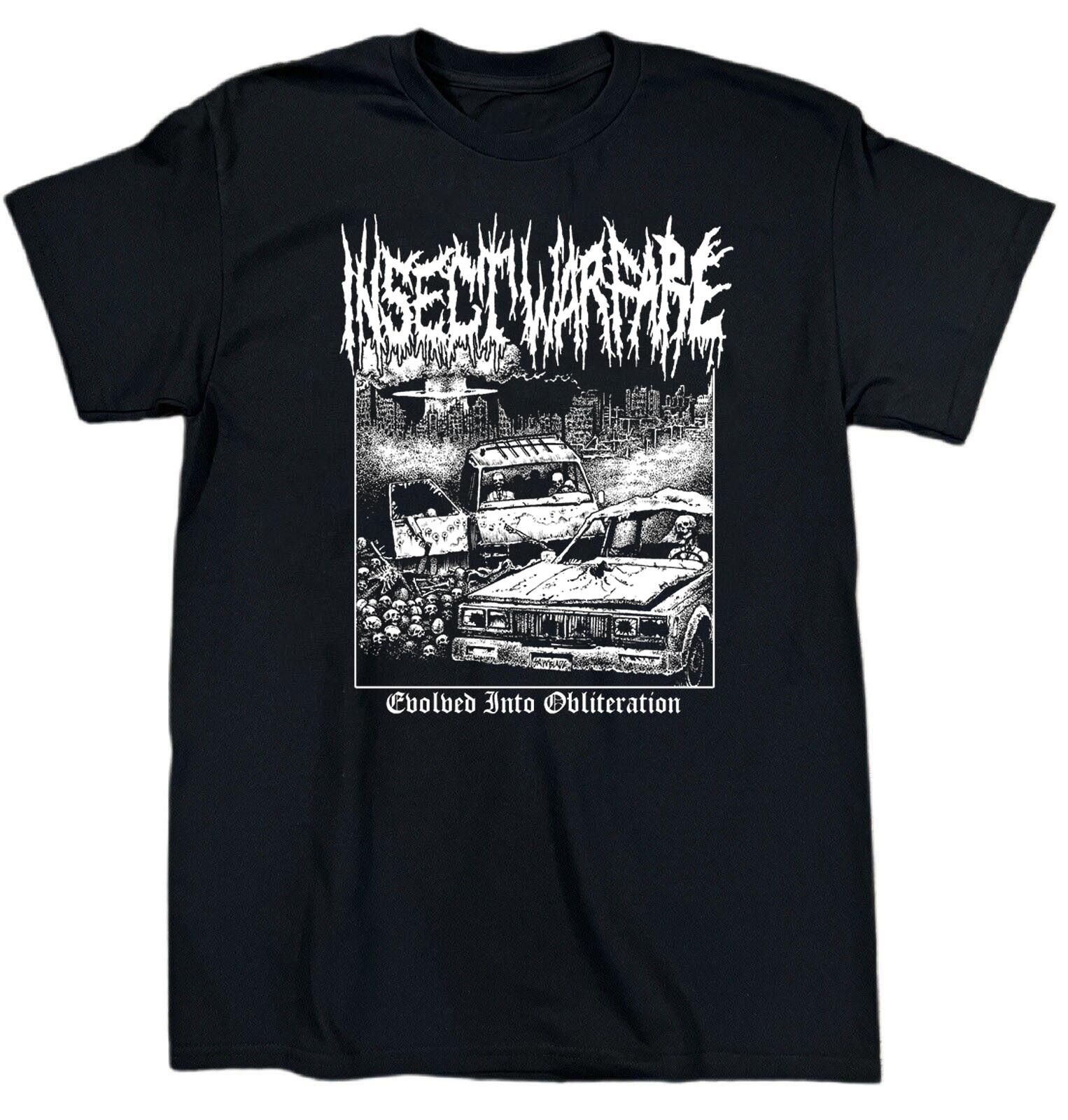 Insect Warfare Band Evolved Album Heavy Cotton Black T Shirt S-5XL JU743 XXXXL