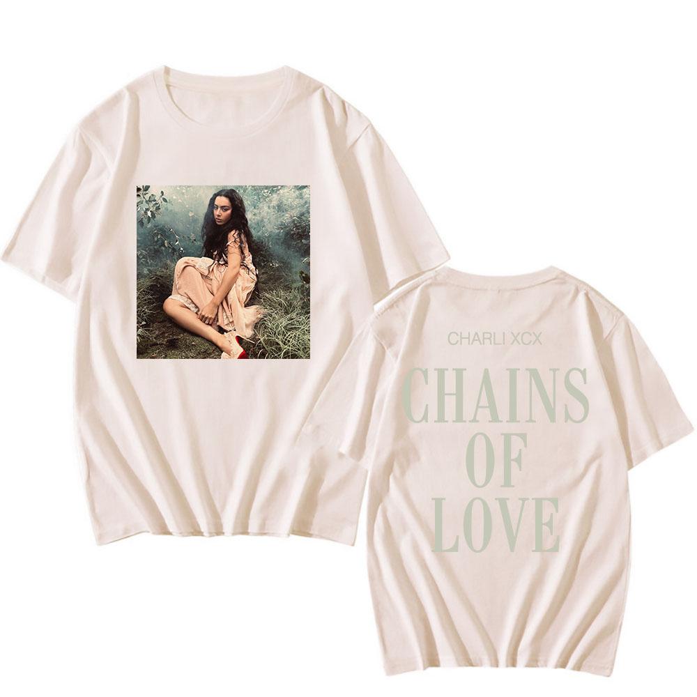 CHAINS OF LOVE T-shirt Charli Xcx Wuthering Heights Tshirts Cotton Short Sleeve Singer Graphic T Shirt Unisex Streetwear Tees