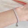 Silver Color Inlaid Zircon Bracelet for Women New Fashion Elegant Tennis Chain Party Jewelry Gifts
