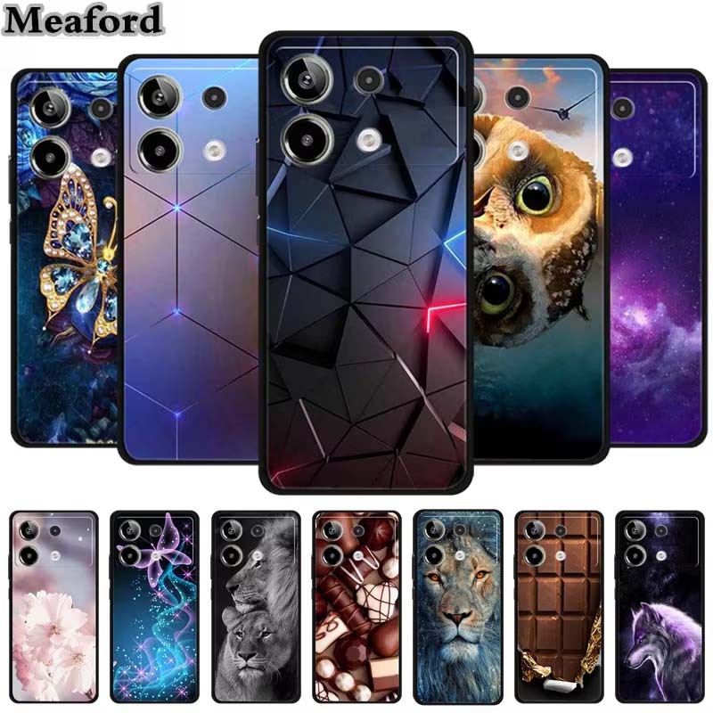 For Redmi Note 13R Pro Case Animals Soft Silicone TPU Phone Cases Back Cover For Xiaomi Redmi Note13R Pro Wolf Protector fundas