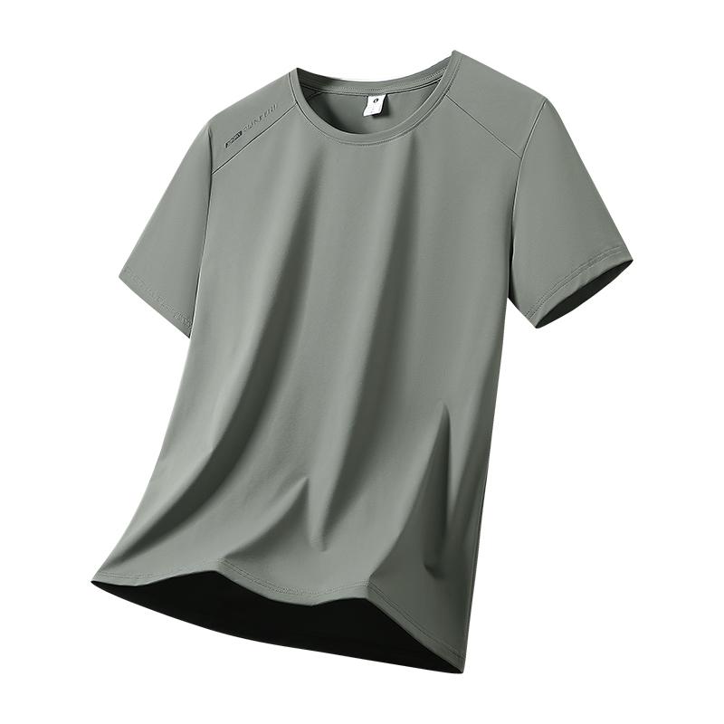 Quick-drying T-shirt Soft Elastic Ice Silk Short-sleeved Round Neck Casual Sports Short-sleeved