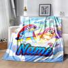 Bluey Family Adventure Customize Text Blanket Cozy Personalized Blanket Durable Comfort Perfect for Couch Home Decor Nap Picnics