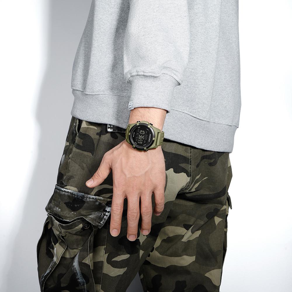 NAVIFORCE Digital Men Boy Watch Outdoor Alarm Chronograph Silicone Strap Waterproof Night Pattern Men Boy Casual Watch Gift NF7127