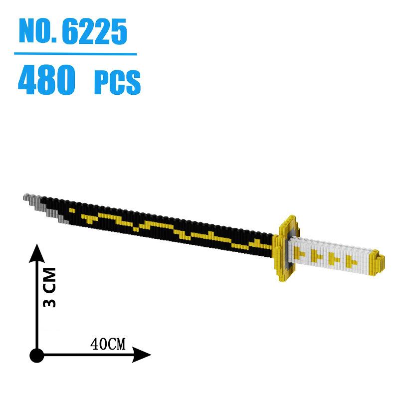 480Pcs Samurai Sword Building Blocks Ninja Blade Katana Japanese Anime Butterfly Nichirin Knife Bricks Toys For Children Adult