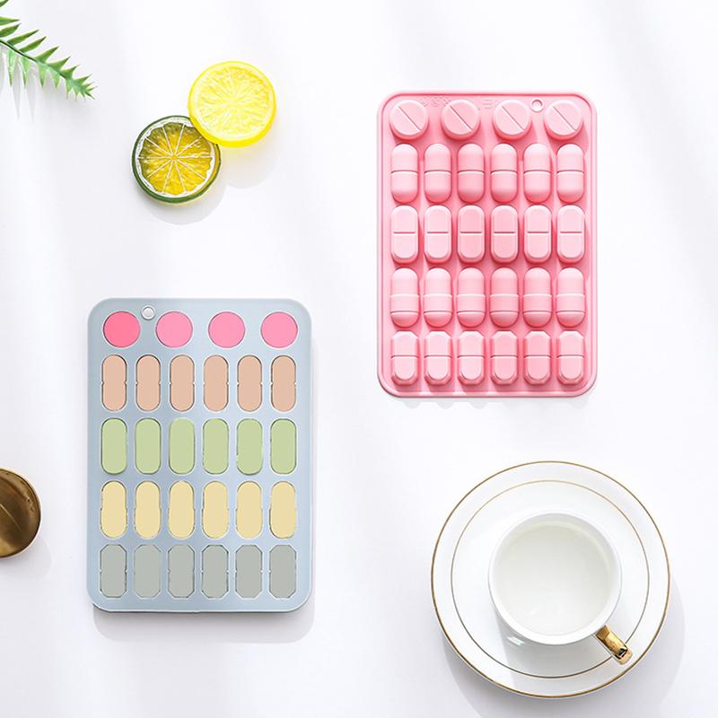 Pill Shape Silicone Molds, Pill Shape Themed Baking Moulds For Chocolate, Ice Cube, Cake, Dessert, Candy, Mousse, Pastry
