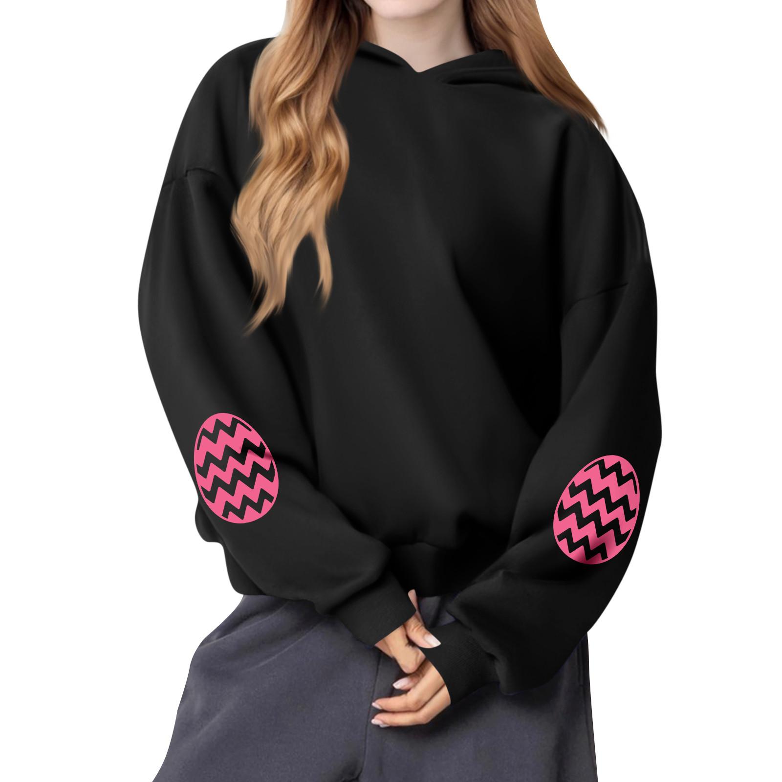 

Женская мода, женский легкий пуловер с длинными рукавами и карманами, толстовка с капюшоном в стиле консервативного стиля M чёрный