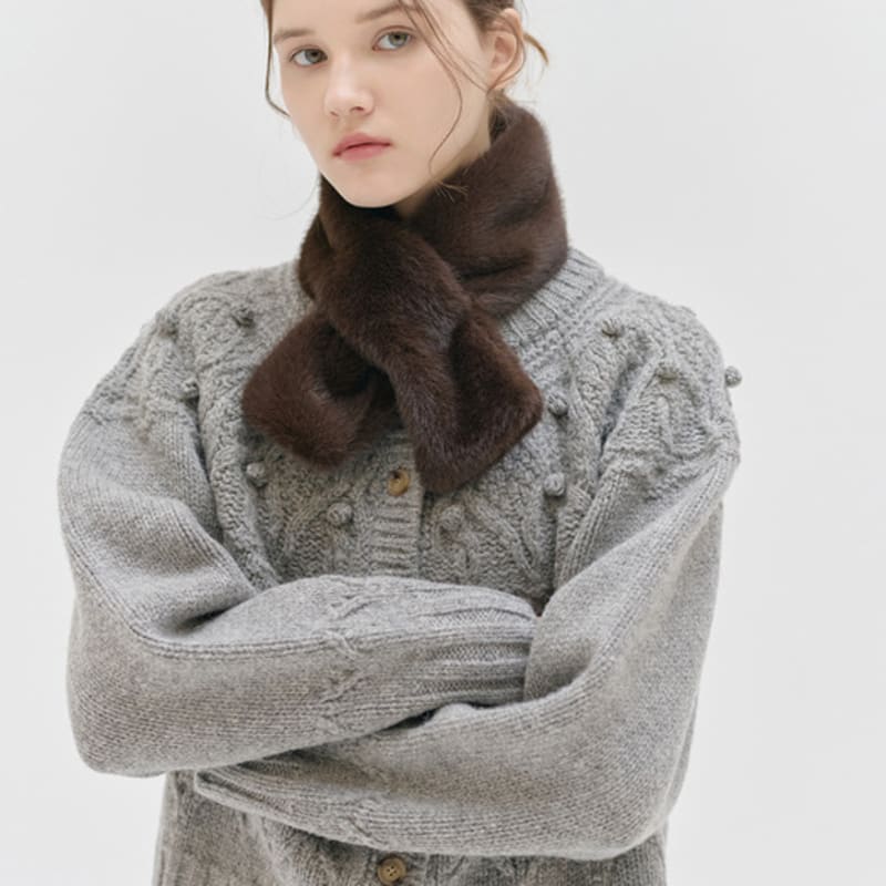 NILBY P 24WN petit fur muffler [4colors]