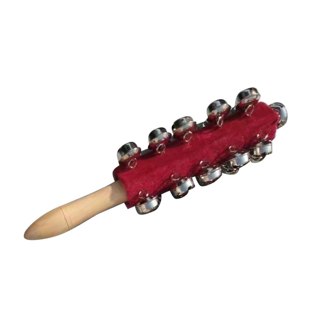 Jingle Rattle Bell Wooden Handle Bell Stick Shaker Hand Jingle Bell Toy for Kids Children 21pcs