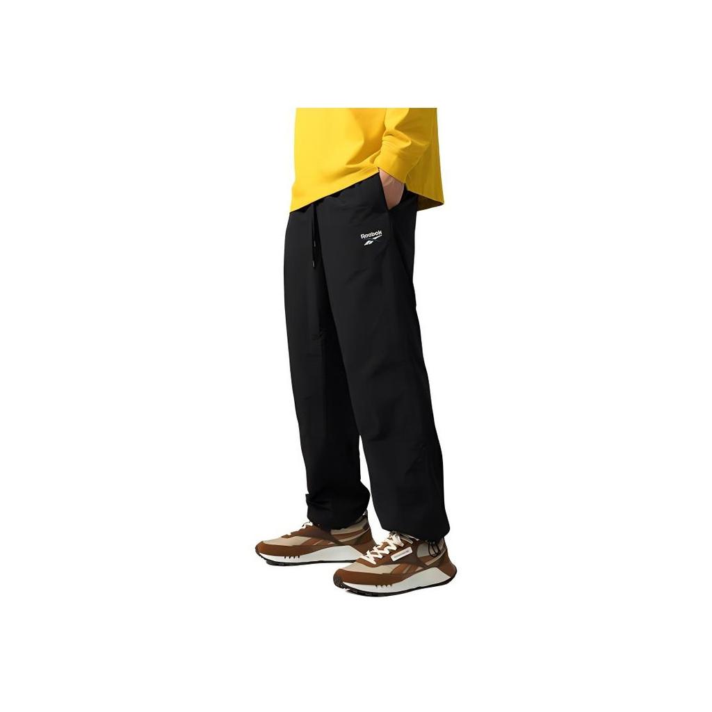 Reebok Logo Outdoor Elastic Straight Leg Lightweight Casual Pants Unisex pants Black 24FRM615UGH0
