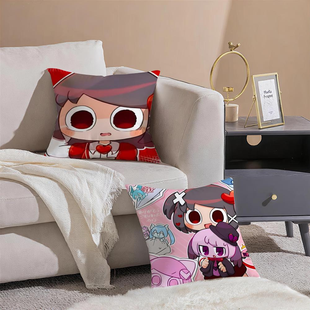 Cute Quirky Vocaloid Japanese PPepoyo Cushion Cover Pillowcase Short Plush Invisible Zipper Room Sofa Cushion Cover