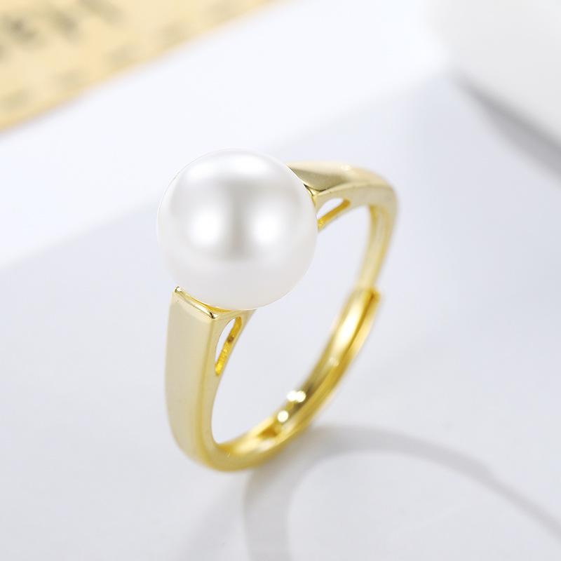 Pearl Ring 925 Silver Jewelry Accessories Open Finger Rings for Women Wedding Birthday Engagement Promise Party Gift Wholesale
