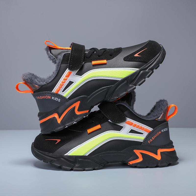 

Повседневные мягкие и теплые низкие кроссовки из флиса для девочек, нескользящие кроссовки для ходьбы и бега на открытом воздухе, зимние 39/23.6CM чёрный