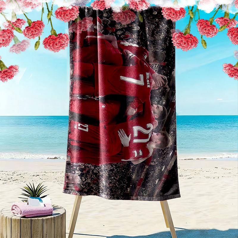 Liverpool Players Print Beach Towel, Large Soft Quick Dry Towel for Beach Camping Swimming