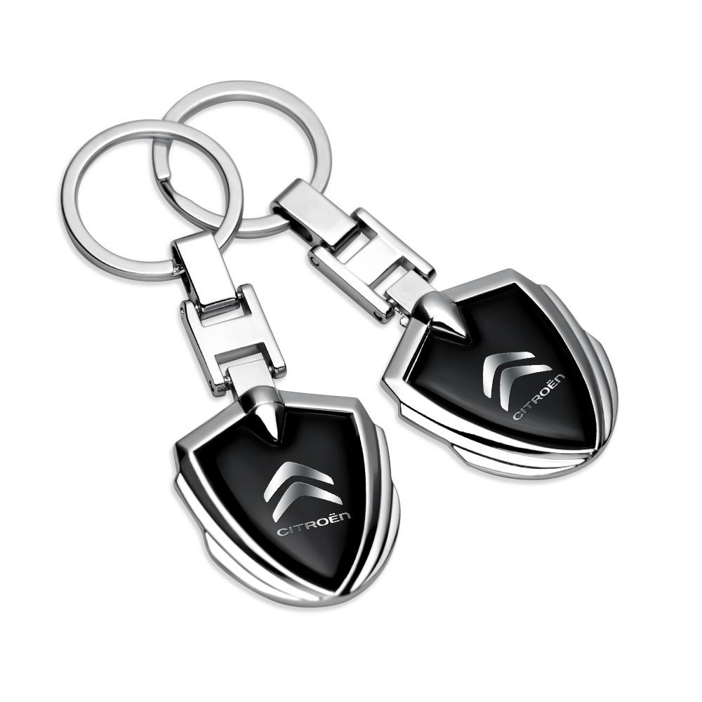 Car Styling Logo Metal Badge Keychain Key Decoration Accessories For Citroen C4 C3 C5 C1 C2 Berlingo Celysee Cactus Picasso Saxo