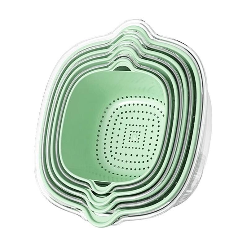 Double Layered Vegetable Washing Basin, Drainage Basket,eight Piece Set, Kitchen, Living Room, Fruit Washing Tray,plastic Basket