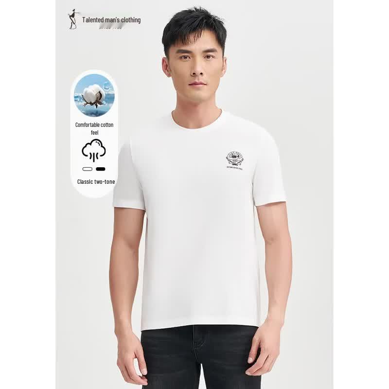 TRIES Double-Sided Print Crew Neck T-Shirt 50