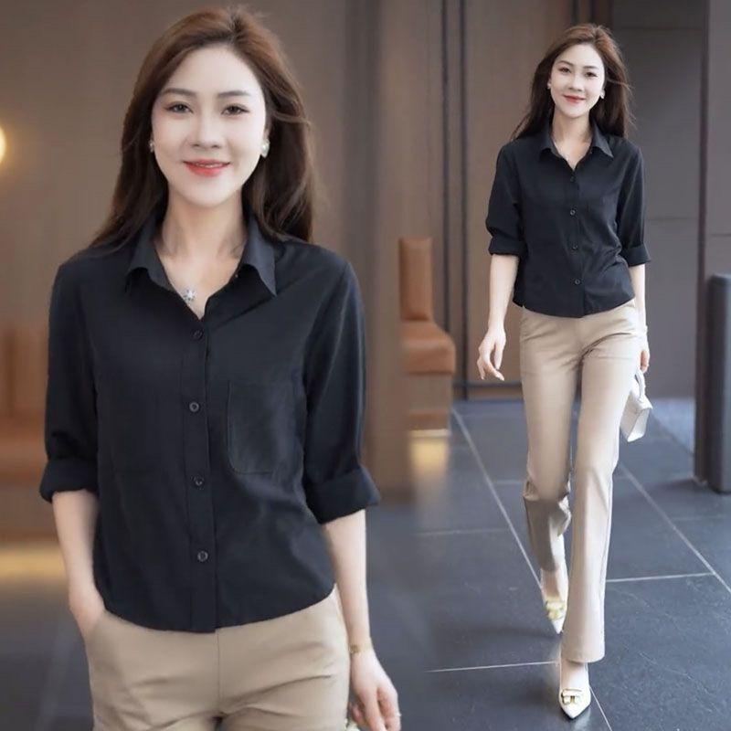 Women's Fashion Slim-Fit Long Sleeve Blouse - Early Autumn 2024